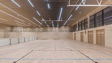 Foto von der Turnhalle am Bildungscampus Gnigl / Salzburg